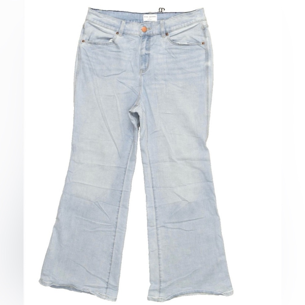 Lane Bryant Women's Plus Size 18 High Rise Flare Jeans Blue Cotton Blend Zip